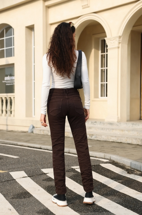 Pantalon chino Place du Jour " CHOCO "