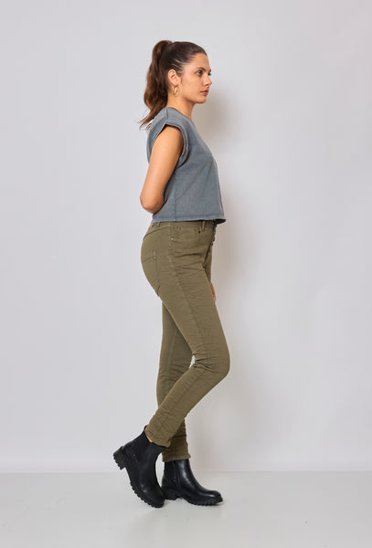 Jeans Place du Jour "KAKI COPPER DECORATED BUTTONS" New Collection