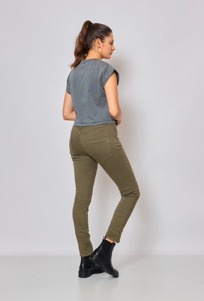Jeans Place du Jour "KAKI COPPER DECORATED BUTTONS" New Collection
