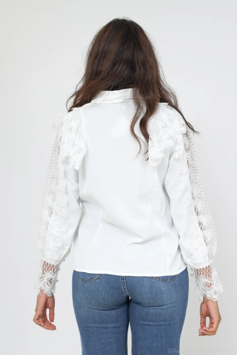 Chemisier Manches Longues Blanc  Loriane