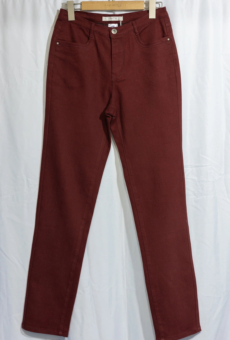 Pantalon I. QUING " BORDEAUX " Taille Haute