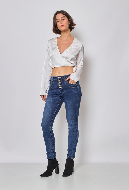 Jean Place du Jour "Boutons Décorés Dorés" Livraison Gratuite dès 59,00 €