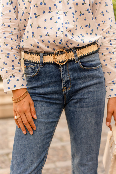 Jean Onado Avec Ceinture Brodée