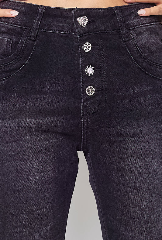 Jean Jewelly " Boutons Acier "  Anthracite
