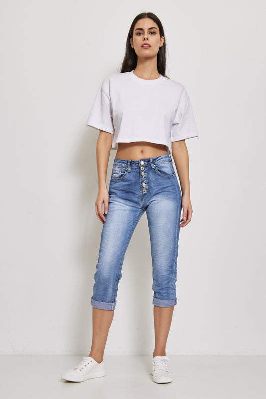 7/8ème Jean Place du Jour Boutons Nacrés